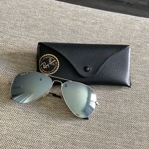 Ray Ban aviator sunglasses, polarized & mirrored